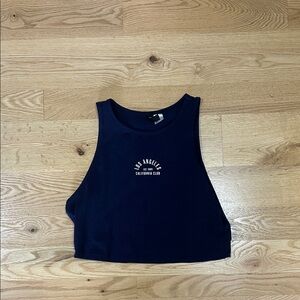 Navy Los Angeles Crop Tank Top